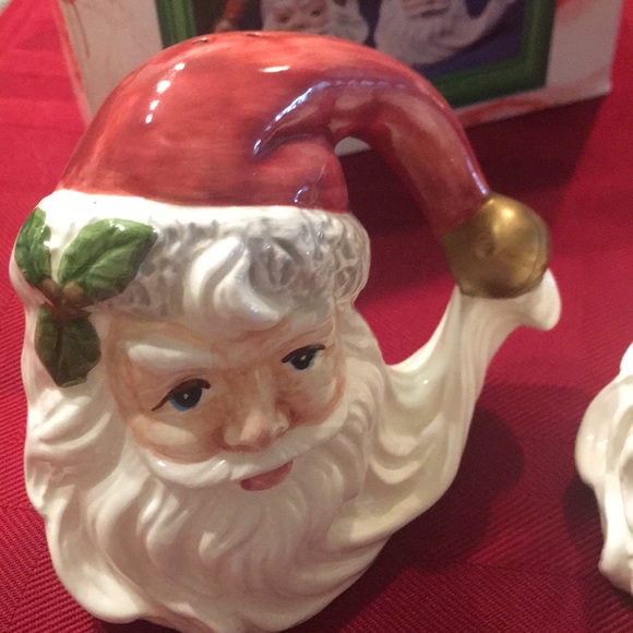 Fitz & Floyd/Omnibus Santa Face Head Salt/Pepper Shakers, Retro, Vintage, Y2K. - Picture 2 of 6